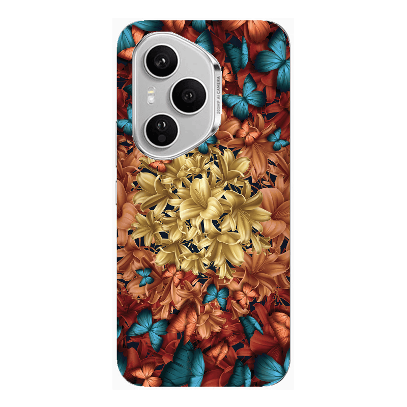 Honor Magic 400 Pro Blue butterflies Transparent Silicone TPU Θήκη